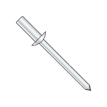 NEWPORT FASTENERS Blind Rivet, Dome Head, 5/32 in Dia., 0.33 in L, Steel Body, 7000 PK 646565